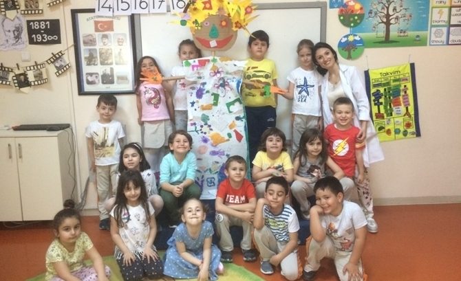 Güneşli Okyanus Koleji Okul Öncesi Yıldızlar Grubu Öğrencileri Sanat Etkinliğinde