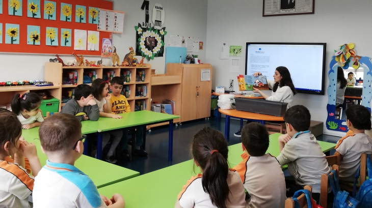 Halkalı Okul Öncesi Gökkuşağı Grubu Öğrencileri Bilingual Dersinde.