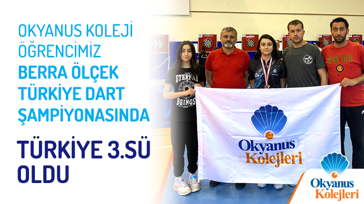Öğrencimiz Berra ÖLÇEK Türkiye Dart Şampiyonasında Türkiye 3.sü Oldu
