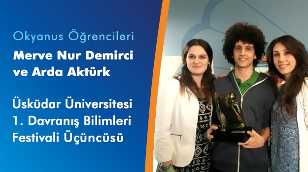 Ömer Arda Aktürk ve Mervenur Demirci, "Davranış Bilimleri Fikir Festivali"nde 3. Oldu
