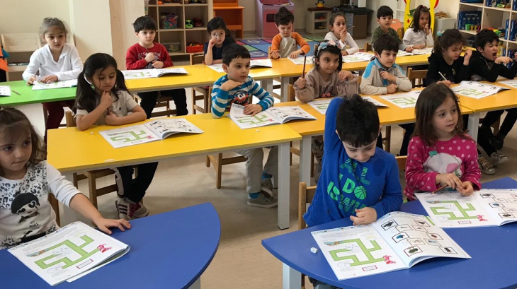 Sancaktepe Okyanus Koleji Okul Öncesi Bulutlar Grubu Öğrencileri Okuma Yazmaya Hazırlık Etkinliğinde