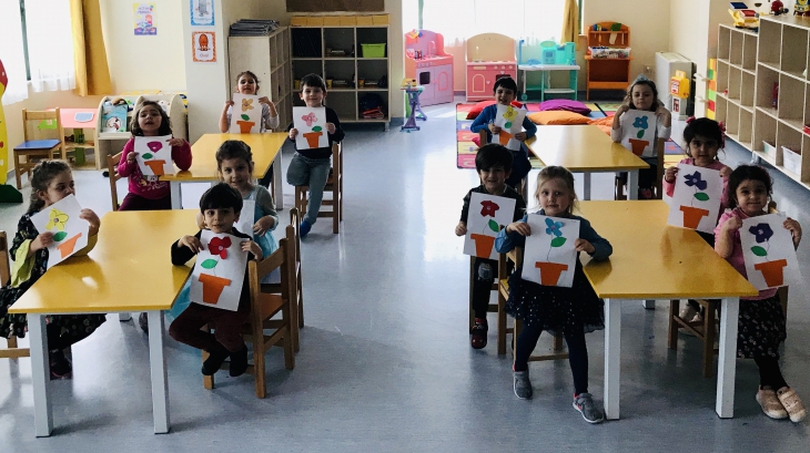 Sancaktepe Okyanus Koleji Okul Öncesi Deniz Yıldızı Grubu Öğrencileri Sanat Etkinliğinde