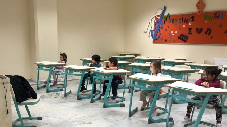 Sancaktepe Okyanus Koleji Okul Öncesi İnciler Grubu Öğrencileri Müzik Dersinde