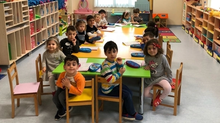 Sancaktepe Okyanus Koleji Okul Öncesi Kuşlar Grubu Öğrencileri Okuma Yazmaya Hazırlık Etkinliğinde