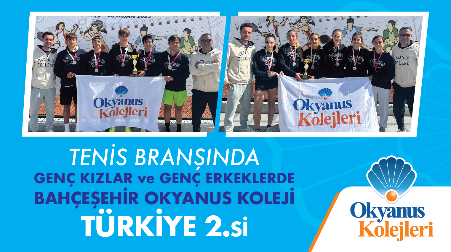 Tenis Branşında Bahçeşehir Okyanus Koleji Türkiye 2.si
