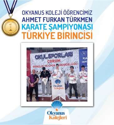TÜRKİYE KARATE ŞAMPİYONASI GENÇLER KATEGORİSİ BİRİNCİSİ