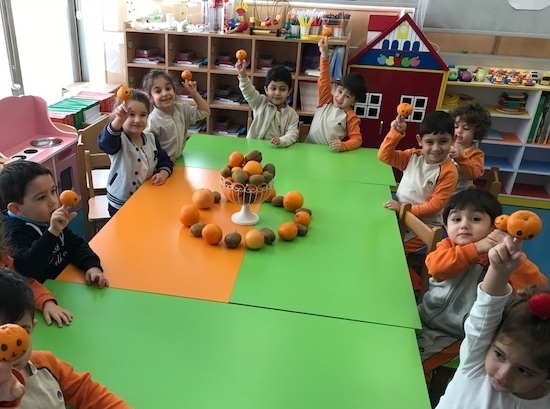 Beykent okyanus Koleji Okul Öncesi Çiçekler Grubu C Vitamini Partisi Yapıyor