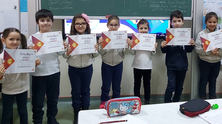 Beylikdüzü Okyanus Koleji İlkokul "Üstün Başarı Belgesi"