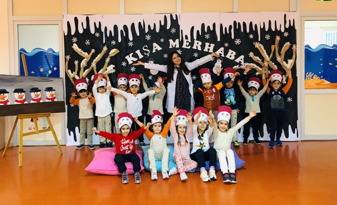 Güneşli Okyanus Koleji Okul Öncesi Öğrencileri Kış Partisinde Doyasıya Eğlendi.