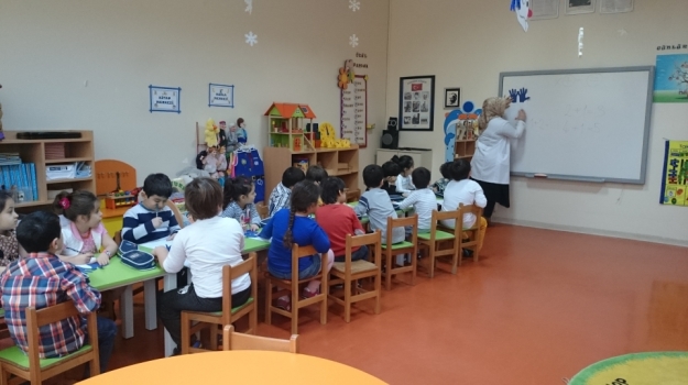Güneşli Okyanus Koleji Okul Öncesi Gökkuşağı Grubu Okuma Yazmaya Hazırlık Çalışmasında