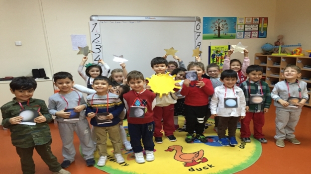Güneşli Okyanus Koleji Okul Öncesi Yıldızlar Grubu Öğrencileri Gezegenler Etkinliğinde