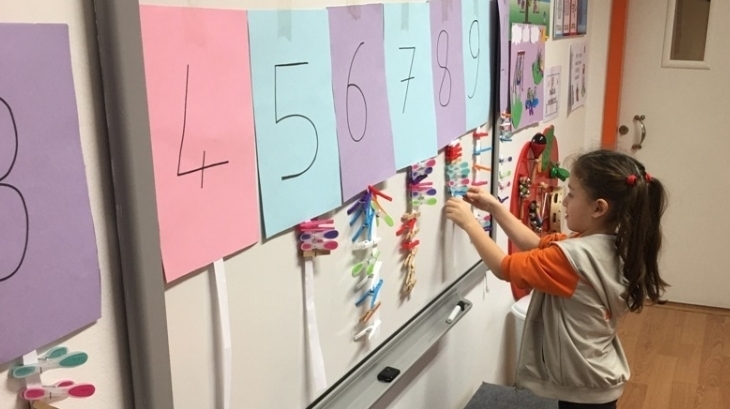 Okul Öncesi Bulutlar Grubu öğrencileri Matematik Etkinliği Dersinde