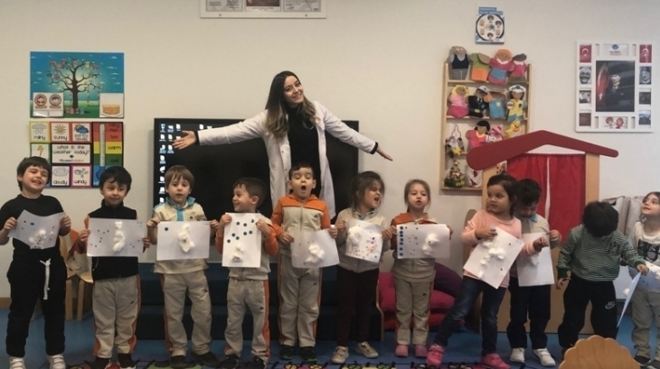 Okul Öncesi Deniz Yıldızı Grubu Öğrencileri  Sanat Etkinliği Dersinde