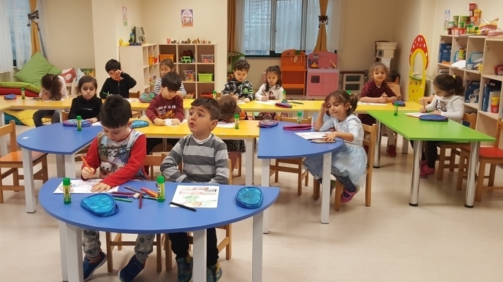 Sancaktepe Okyanus Koleji Okul Öncesi Bulutlar Grubu Öğrencileri Sanat Etkinliğinde