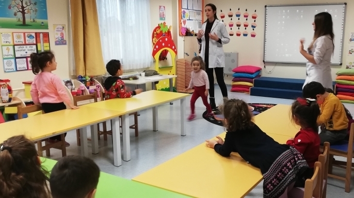 Sancaktepe Okyanus Koleji Okul Öncesi Çiçekler Grubu Öğrencileri İngilizce Dersinde