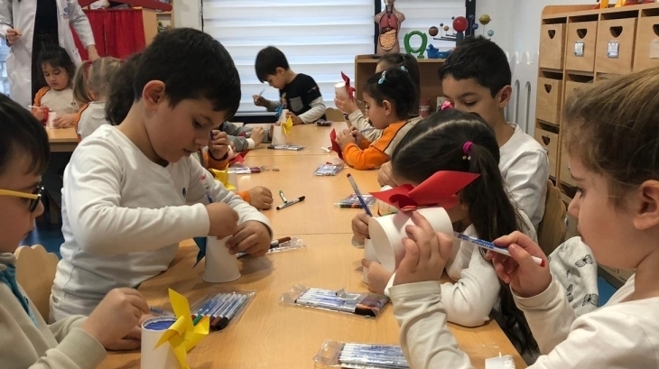 Yıldızlar Grubu Sanat Etkinliği Dersinde Bütünleştirilmiş Sanat Etkinliği Yapıyor