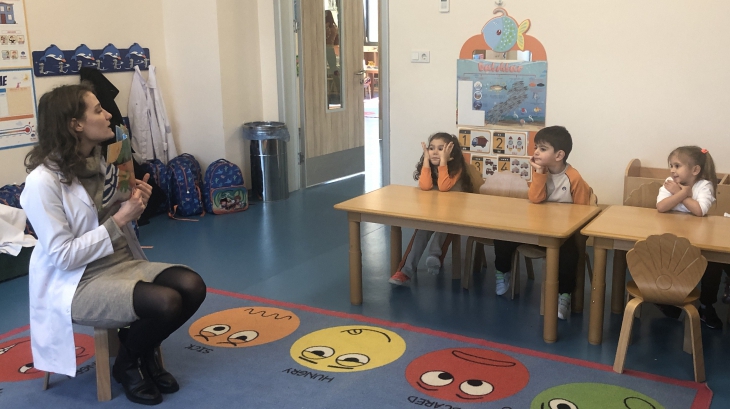 Yunuslar ve Balıklar Sınıfı Öğrencileri İngilizce Dersinde