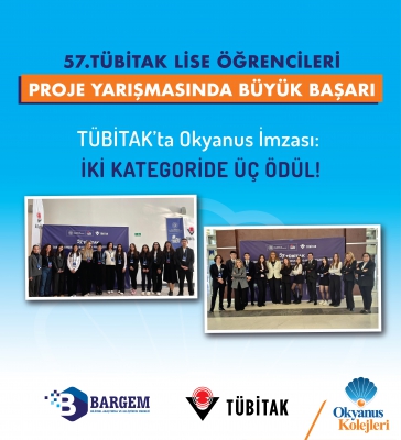 57.TÜBİTAK LİSE ÖĞRENCİLERİ PROJE YARIŞMASINDA BÜYÜK BAŞARI