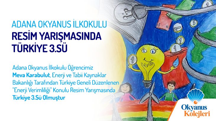 Adana Okyanus İlkokulu Resim Yarışmasında Türkiye 3.sü