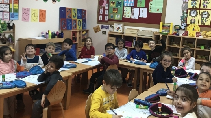 Avcılar Okyanus Koleji Yıldızlar Grubu Öğrenci Okuma Yazmaya Hazırlık Etkinliğinde