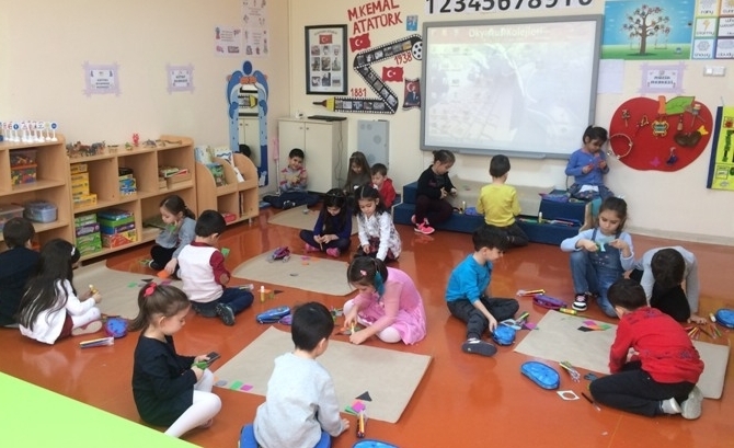 Güneşli Okyanus Koleji Okul Öncesi Gökkuşağı Grubu Sanat Etkinliğinde