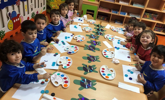Güneşli Okyanus Koleji Okul Öncesi Rüzgarlar Grubu Sanat Etkinliği Dersinde