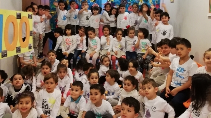 Halkalı Okul Öncesi Öğrencileri Okullarına Gelişlerinin 100. Günlerini Kutladılar.