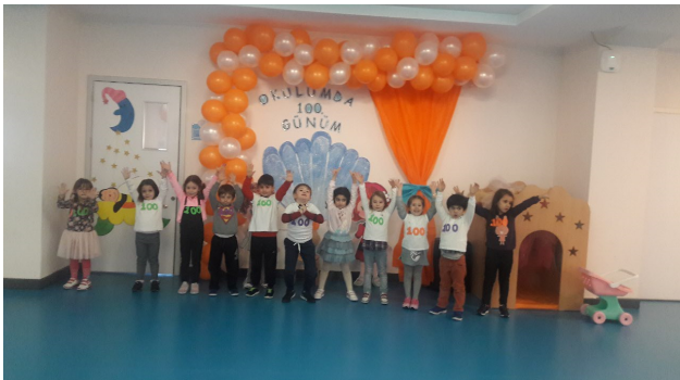 İncek Okul Öncesi Yıldızlar Grubu 100.Gün Etkinliği Yaptılar