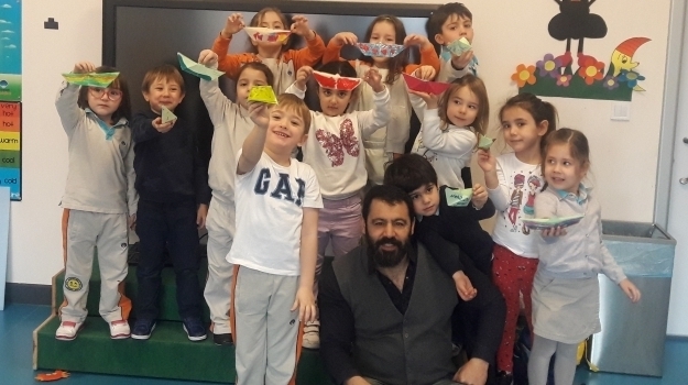 İncek Okul Öncesi Yıldızlar Grubu Doruk Sarıtaş'ın Babasıyla Aile Katılım Etkinliği Gerçekleştirdiler