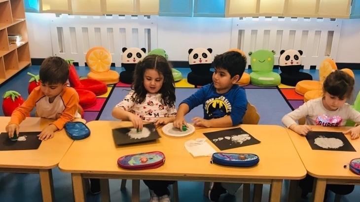 İncek Okyanus Koleji İnciler Grubu Öğrencileri Fastrackids Dersinde Ay Figürü Yaptılar.