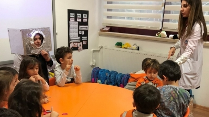 Okul Öncesi Deniz Yıldızları Grubu Öğrencileri Bilingual Dersinde