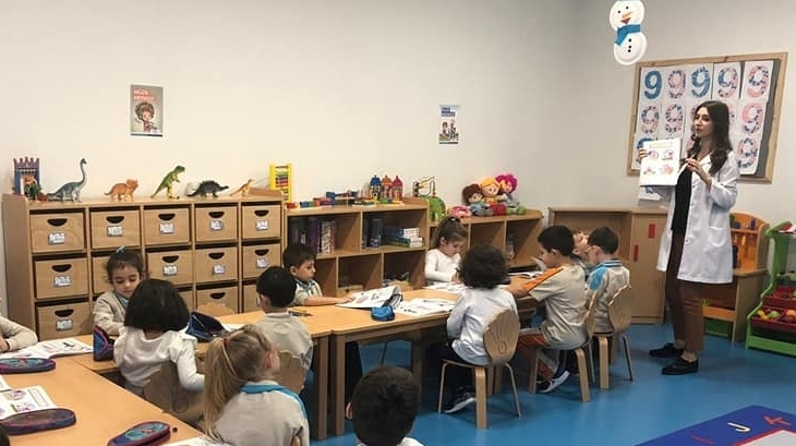 Okul Öncesi Yıldızlar Grubu Öğrencileri Okuma Yazmaya Hazırlık Dersinde