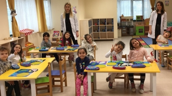 Sancaktepe Okyanus Koleji Okul Öncesi Güneş Grubu Öğrencileri İngilizce Bilingual Dersinde