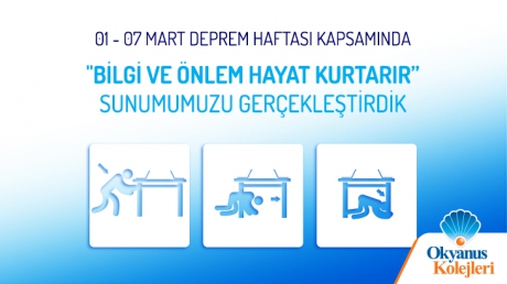 01 - 07 Mart Deprem Haftası kapsamında